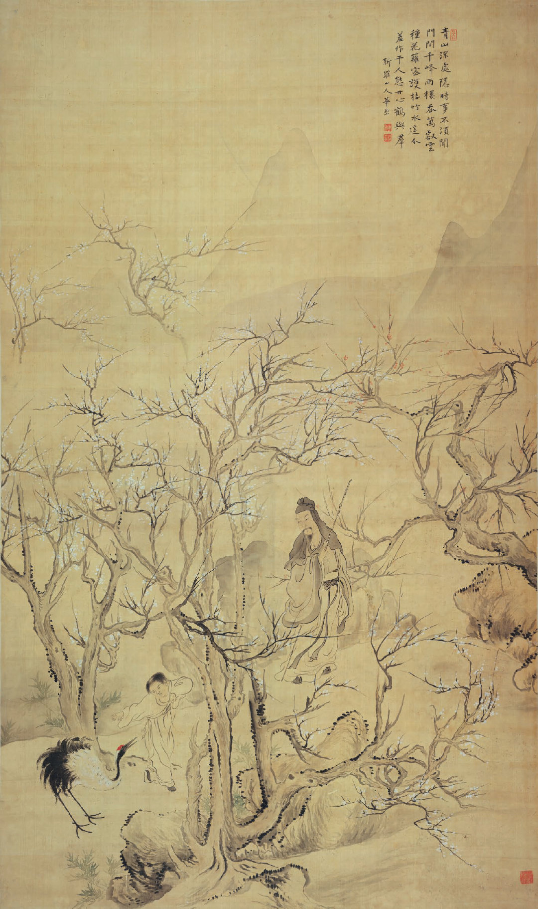 清 华喦《林和靖梅鹤图》安徽博物院藏
